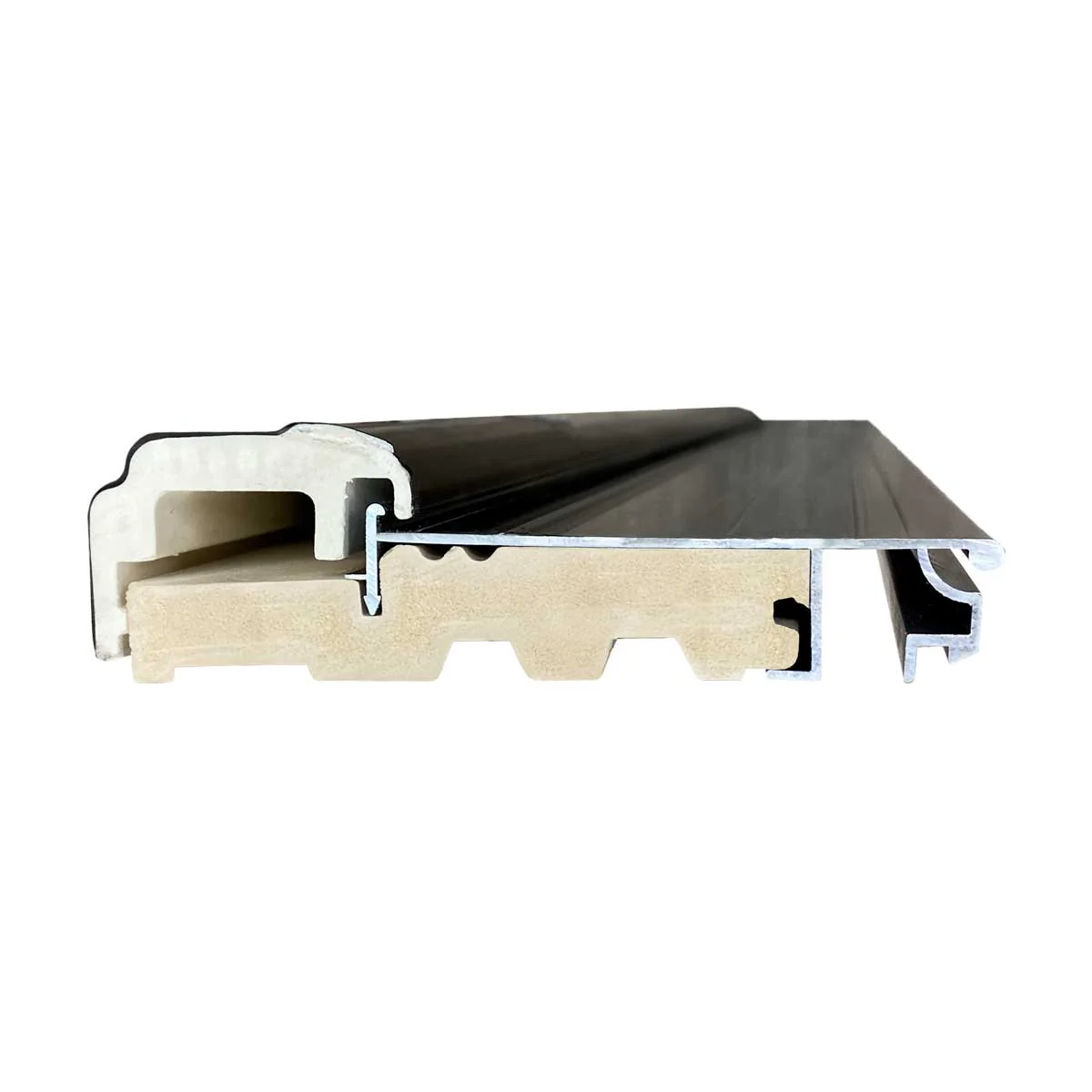 36 in. x 80 in. 1-Lite Offsite, Acid Etch Painted Grey Prehung Fiberglass Exterior Door with Brickmold - Image 6