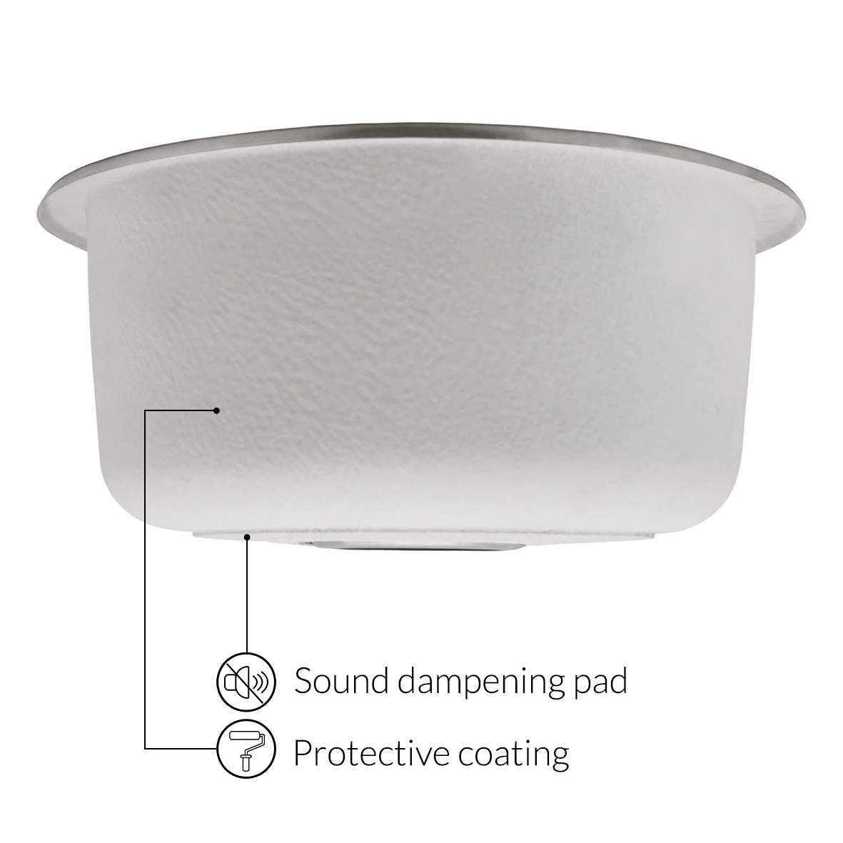 16 1/8 in Top/Undermount Round Single Bowl Stainless Steel Kitchen Sink Bar or Prep L101 - Image 4