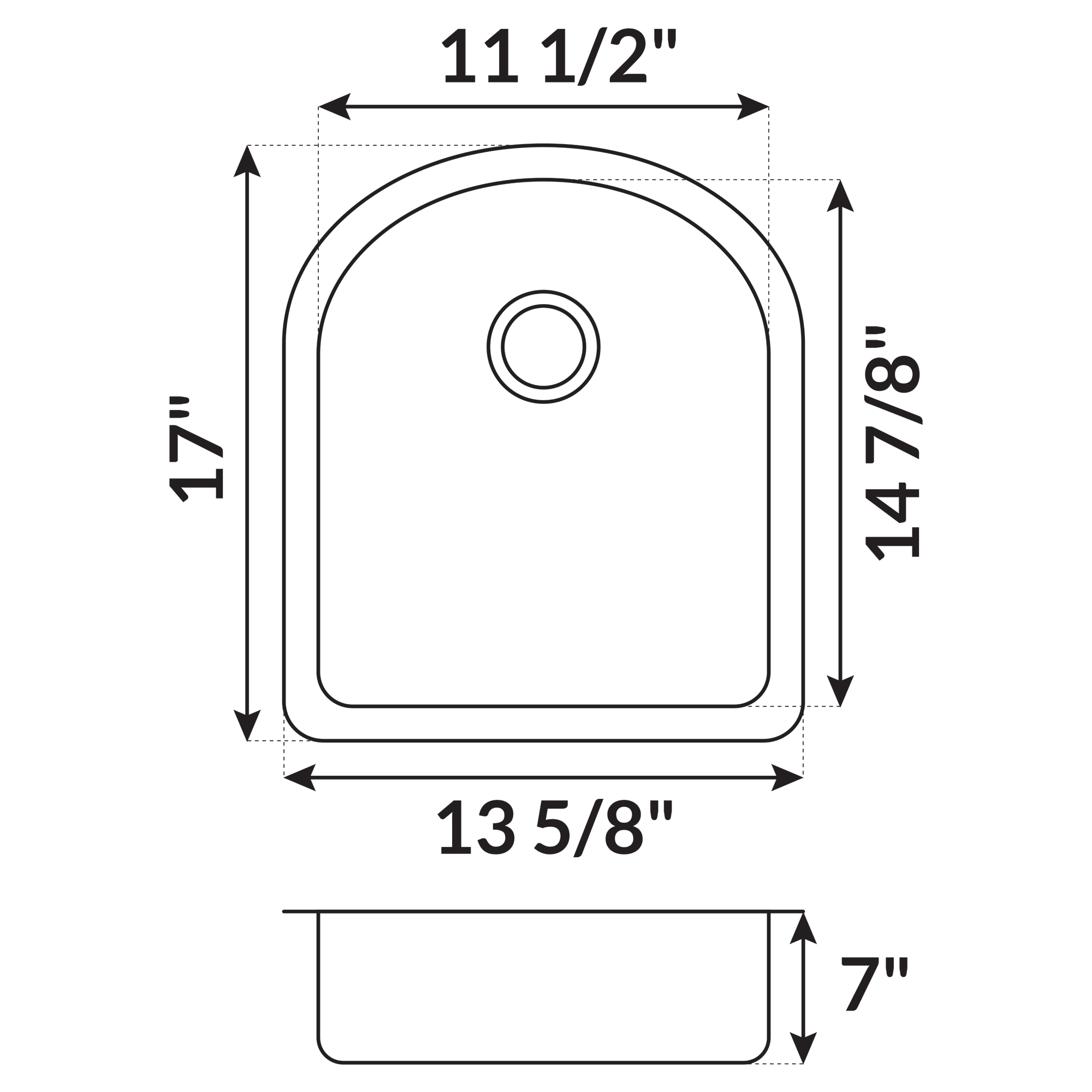 14 in Undermount Stainless Steel Single Bowl Bar or Prep Kitchen Sink with Rounded Edge L104 - Image 4