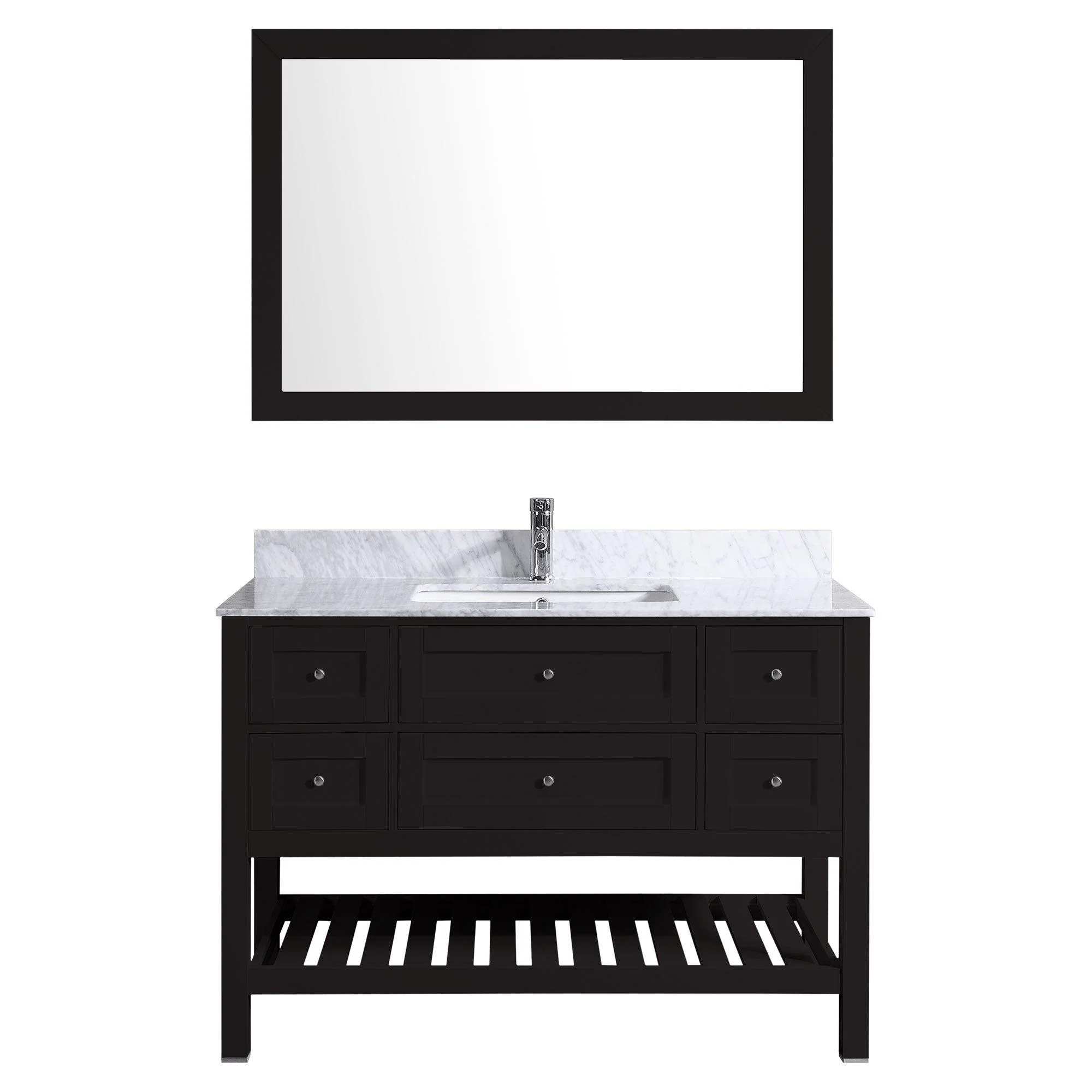 42"W Bathroom Vanity with Marble Top and Mirror in Espresso LV6-42B - Image 3