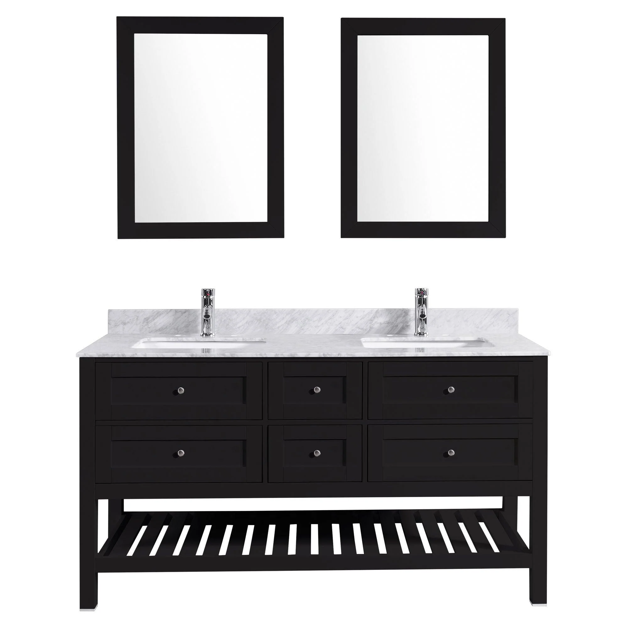 71" W Bathroom Vanity Cabinet Set with Mirrors in Espresso LV6-72B - Image 3