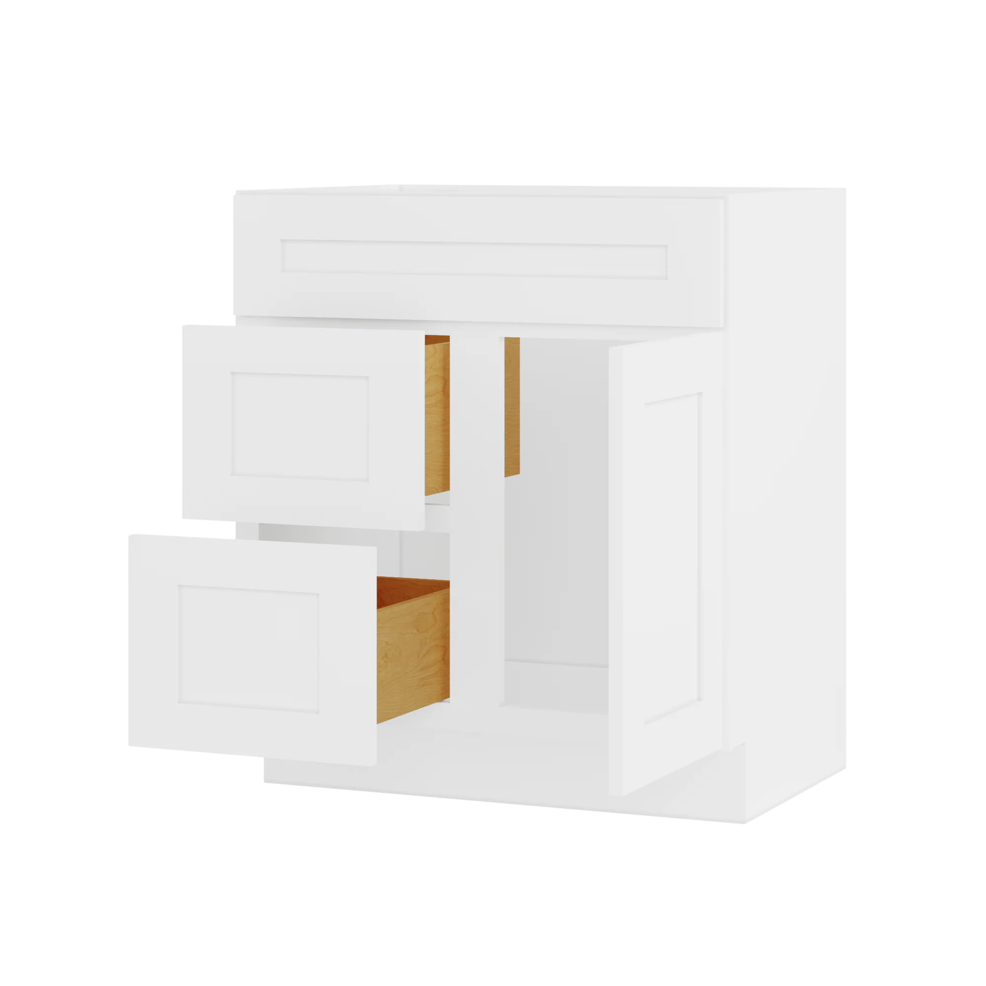 30 W x 21 D x 34.5 H Vanity Sink Base Cabinet - Alpina White - Image 6