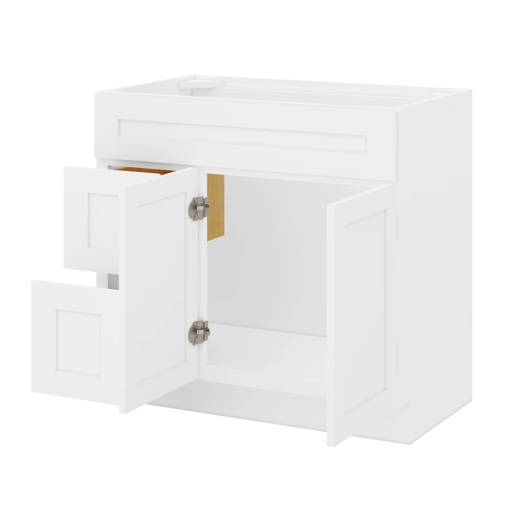 36 W x 21 D x 34.5 H Vanity Sink Base Cabinet - Alpina White - Image 5