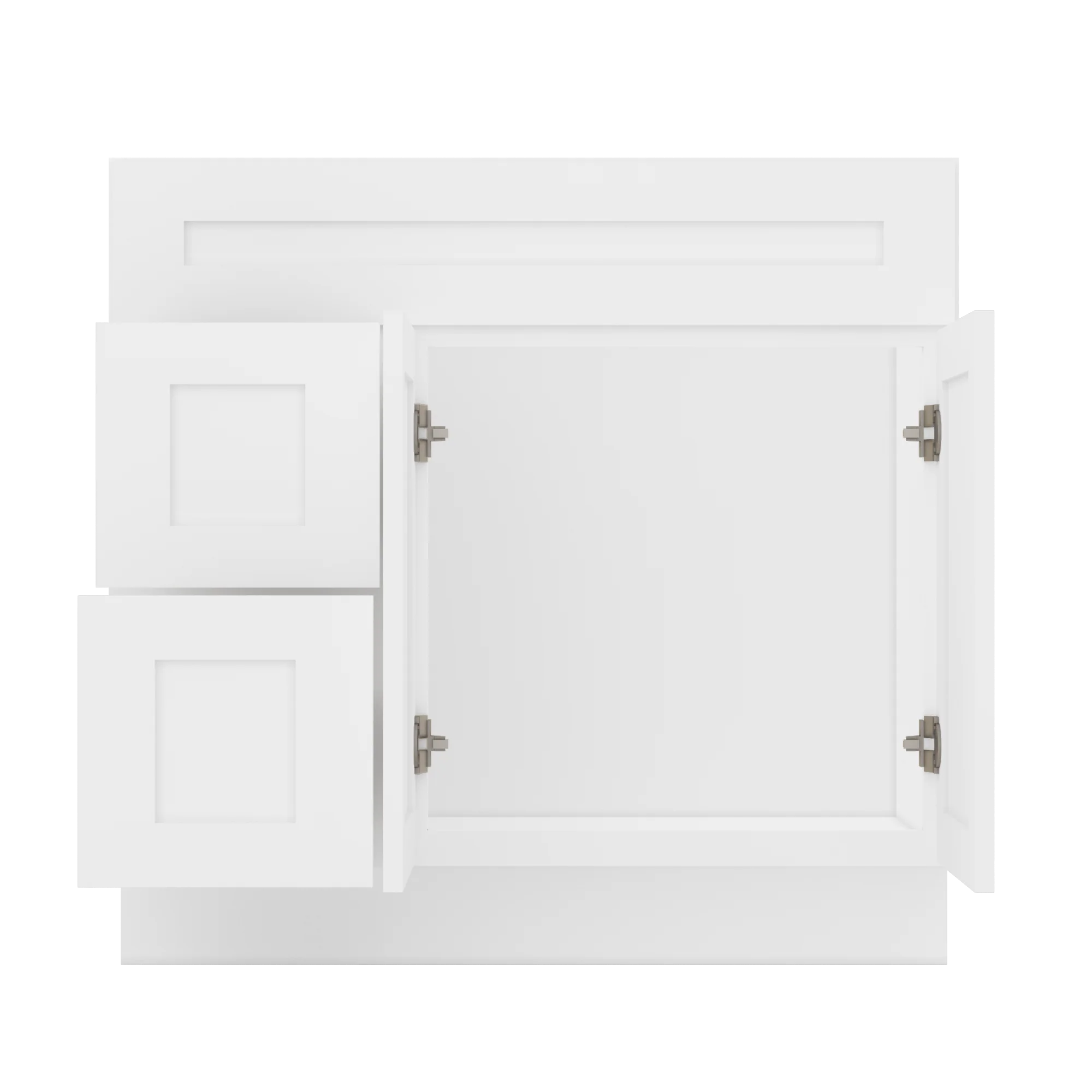 36 W x 21 D x 34.5 H Vanity Sink Base Cabinet - Alpina White - Image 6